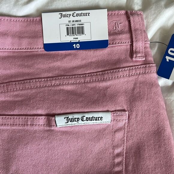 Juicy Couture Pink Denim Jean shorts, Size 10, 4” inseam, NWT - Picture 5 of 8
